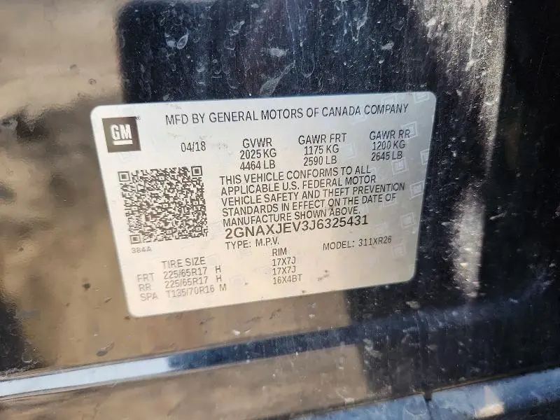 2018 CHEVROLET EQUINOX LT  