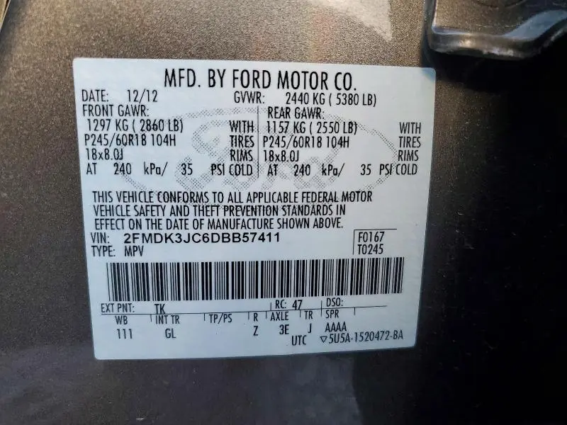 2013 FORD EDGE SEL  