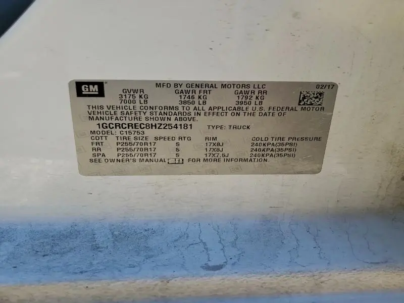 2017 CHEVROLET SILVERADO C1500 LT  