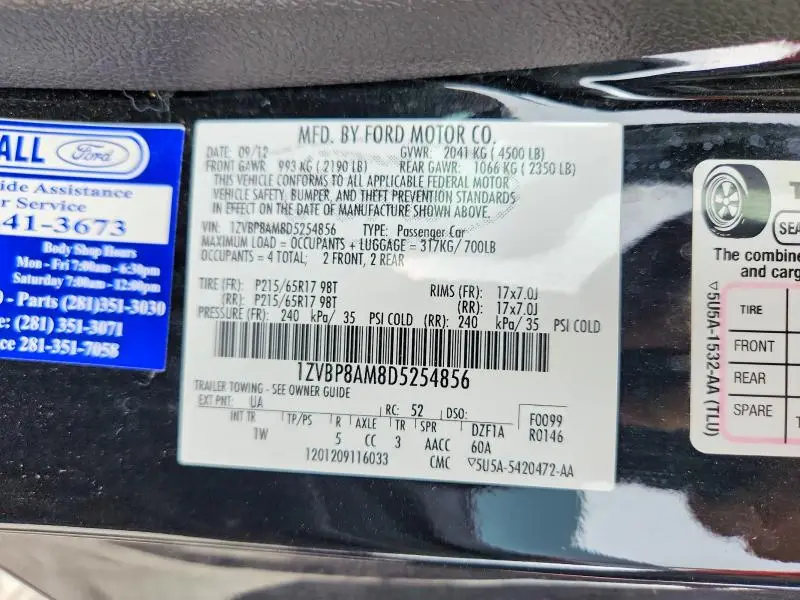 2013 FORD MUSTANG   