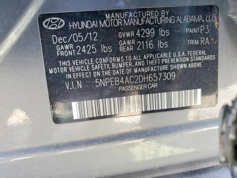 2013 HYUNDAI SONATA GLS  
