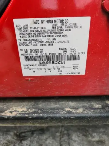 2019 FORD ECOSPORT SE  