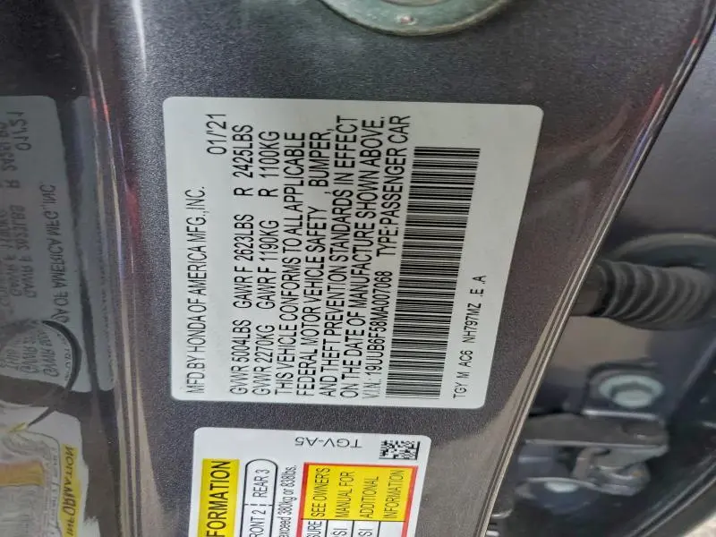 2021 ACURA TLX TECH A  