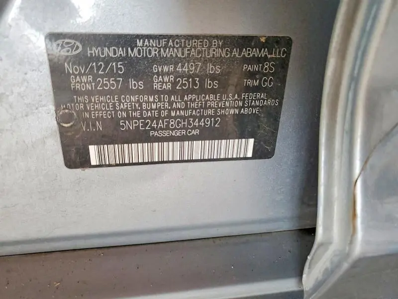 2016 HYUNDAI SONATA SE  