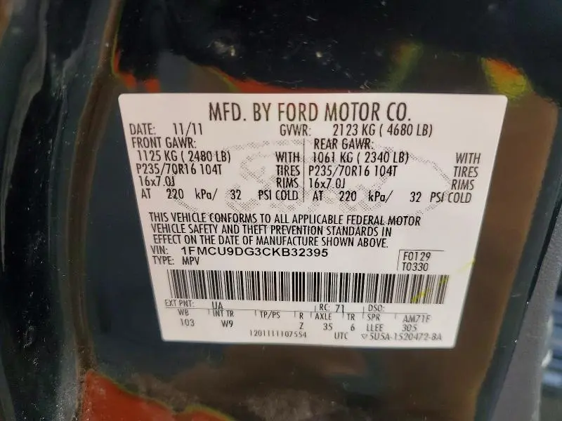 2012 FORD ESCAPE XLT  