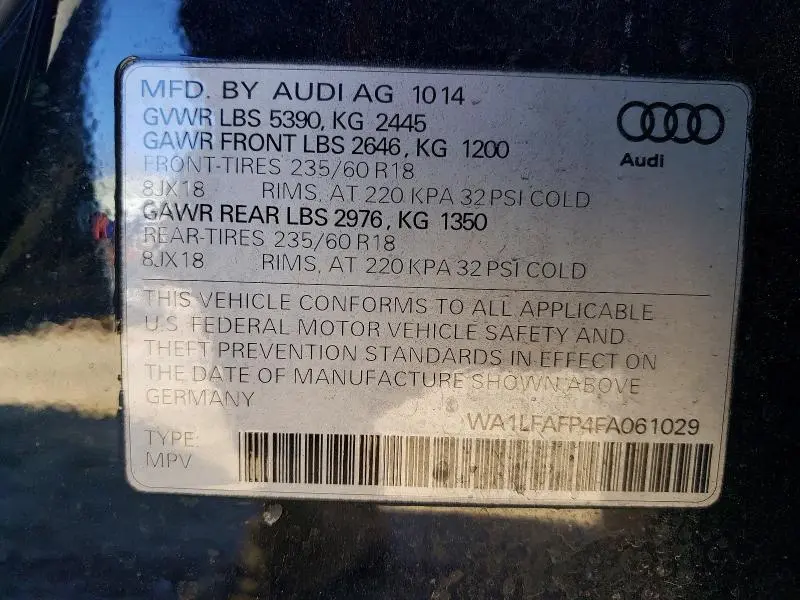 2015 AUDI Q5 PREMIUM PLUS  