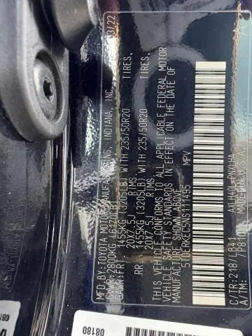 2022 TOYOTA SIENNA LIMITED  