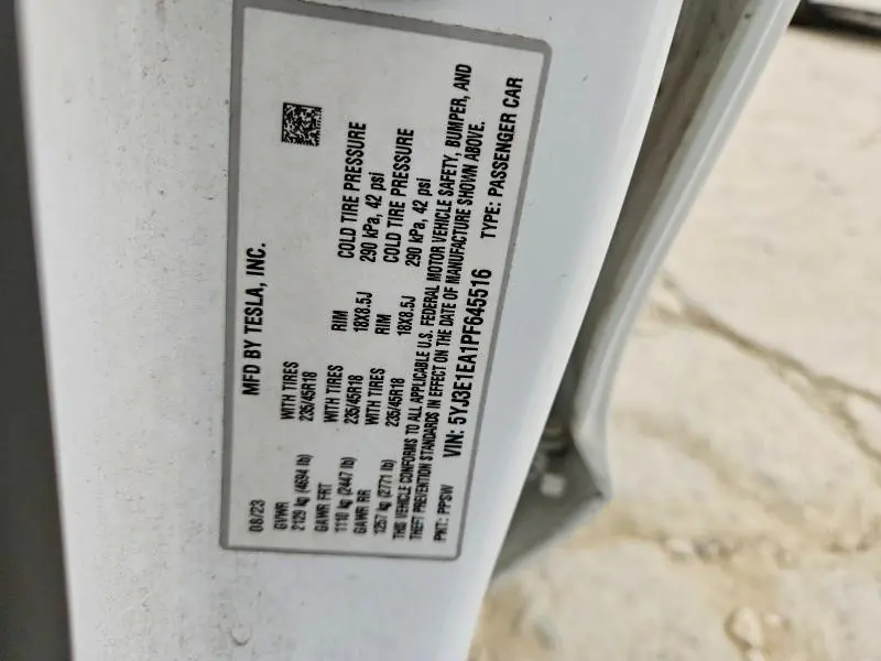 2023 TESLA MODEL 3   