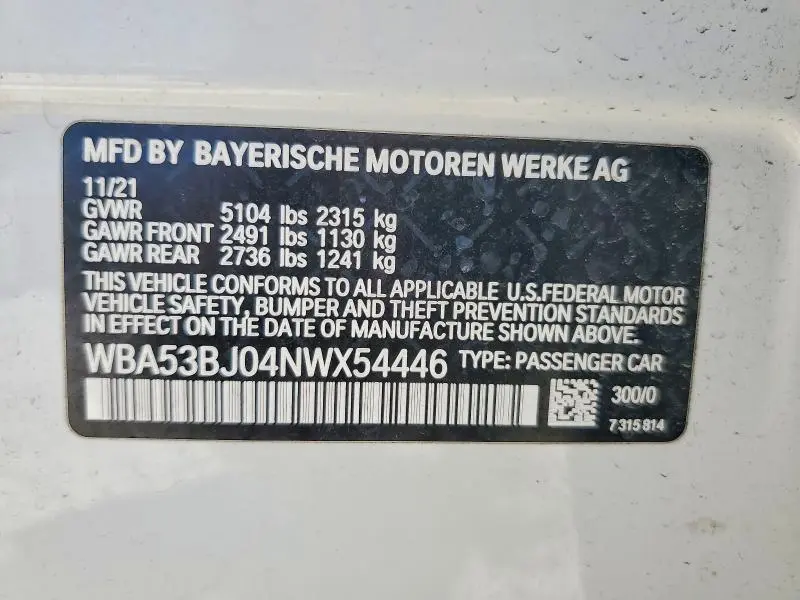 2022 BMW 540 I  