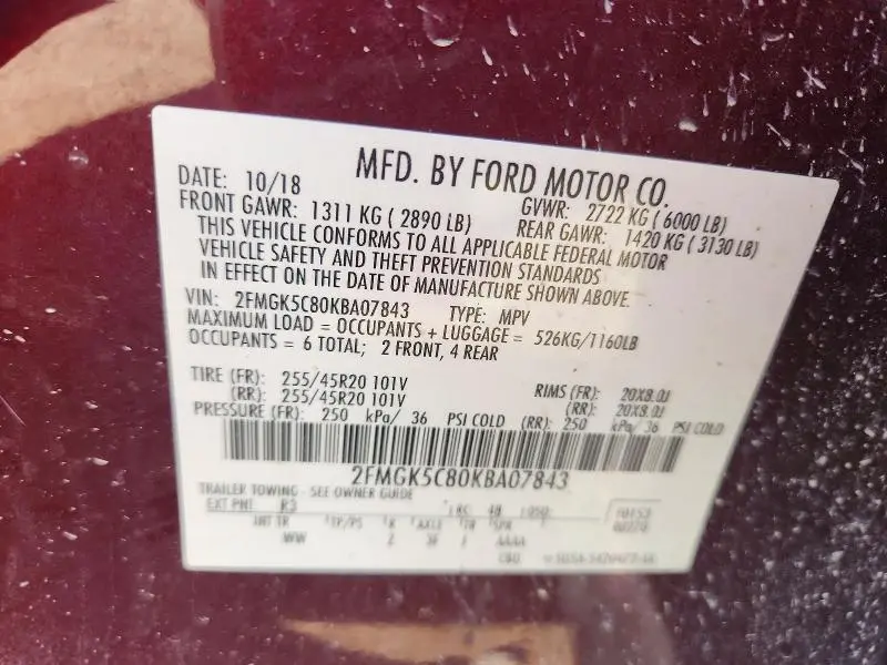 2019 FORD FLEX SEL  