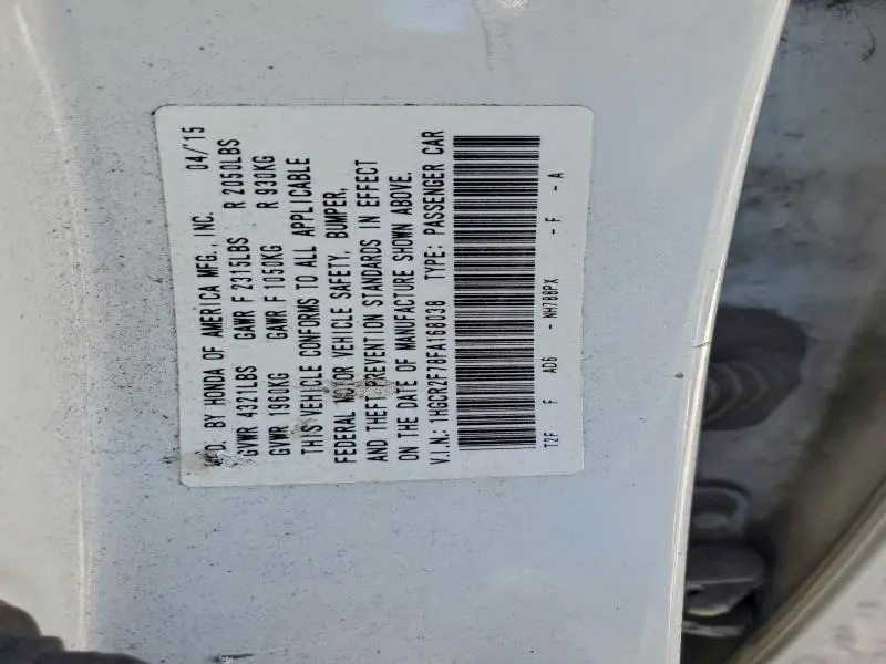 2015 HONDA ACCORD EX  