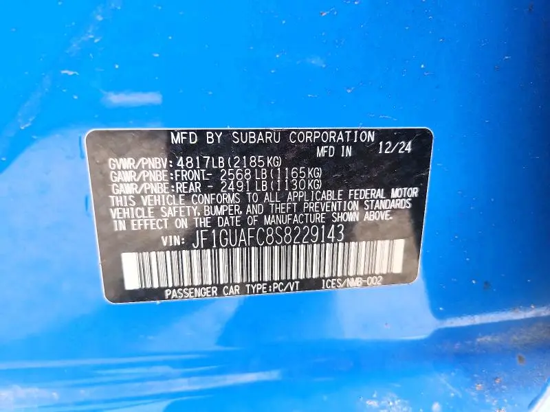 2025 SUBARU IMPREZA SPORT  
