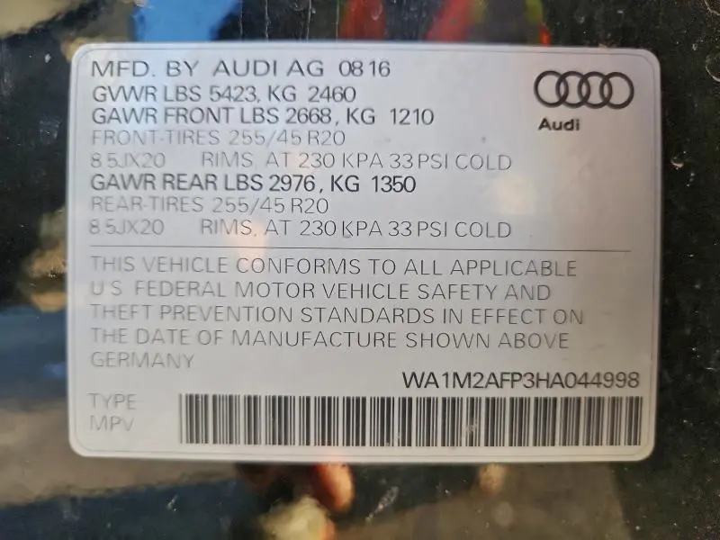 2017 AUDI Q5 PREMIUM PLUS  