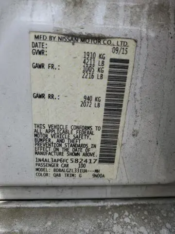 2015 NISSAN ALTIMA 2.5  