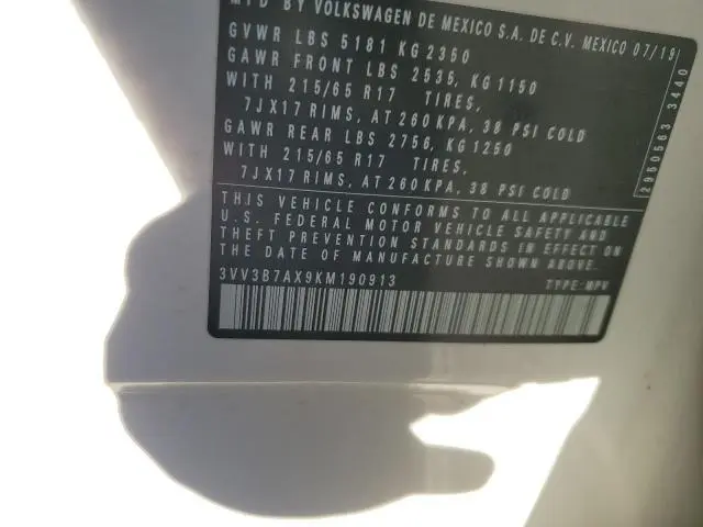 2019 VOLKSWAGEN TIGUAN SE  