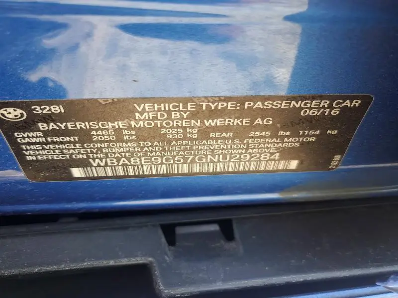 2016 BMW 328 I SULEV  