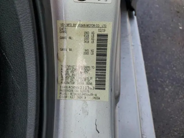 2019 NISSAN ALTIMA SR  