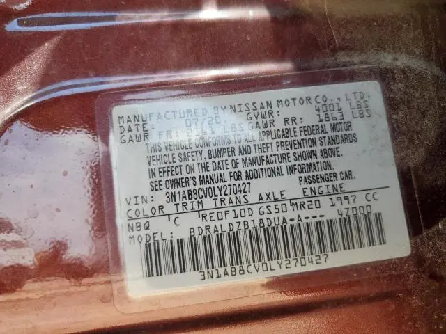 2020 NISSAN SENTRA SV  
