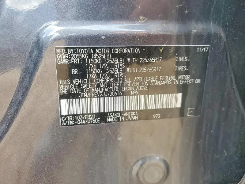2018 TOYOTA RAV4 LE  