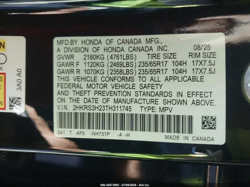 2026 HONDA CR-V LX 2WD
