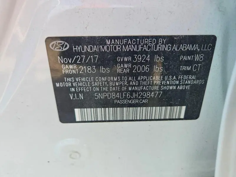 2018 HYUNDAI ELANTRA SEL  