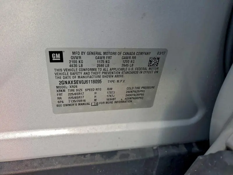 2018 CHEVROLET EQUINOX LT  