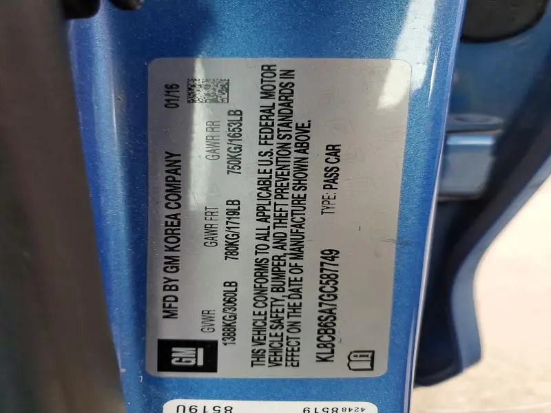 2016 CHEVROLET SPARK LS  