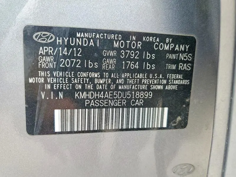 2013 HYUNDAI ELANTRA LIMITED  
