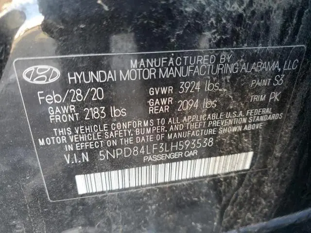 2020 HYUNDAI ELANTRA SEL