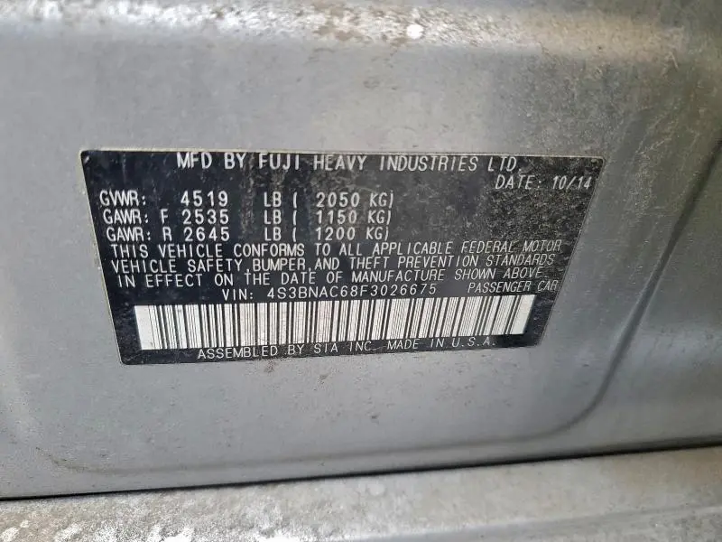 2015 SUBARU LEGACY 2.5I PREMIUM  