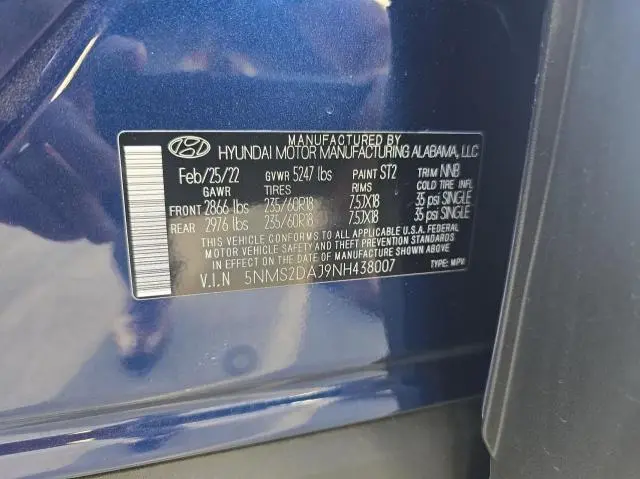 2022 HYUNDAI SANTA FE SEL  