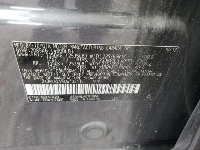 2013 TOYOTA RAV4 XLE  