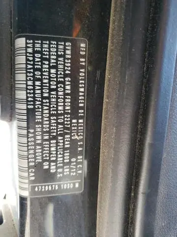 2012 VOLKSWAGEN BEETLE   