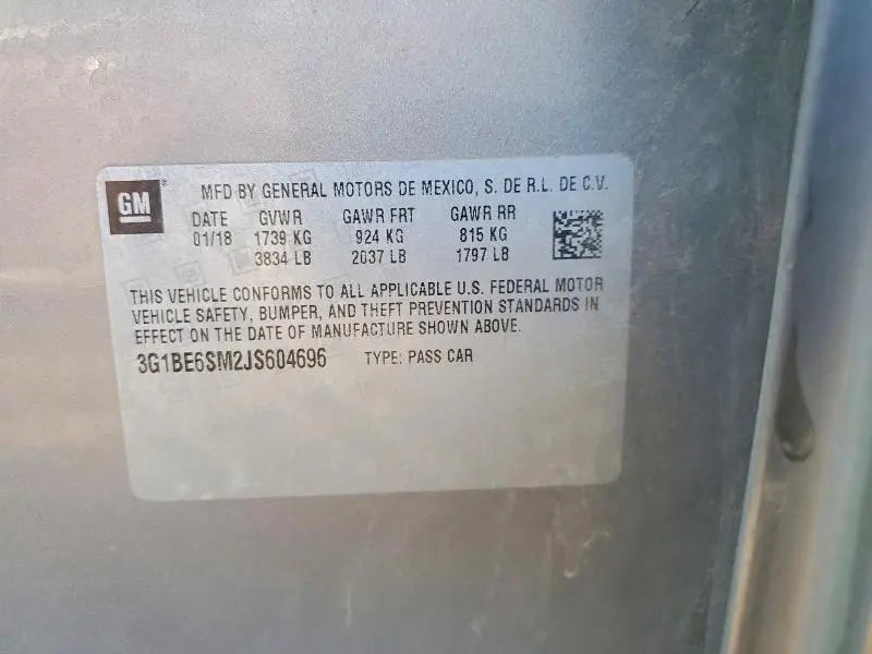 2018 CHEVROLET CRUZE LT  