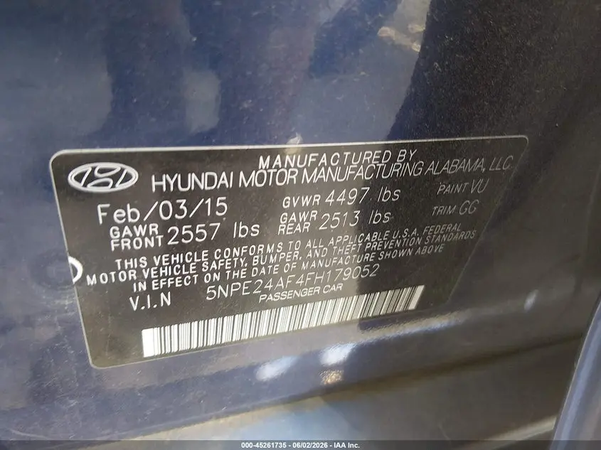 2015 HYUNDAI SONATA SE