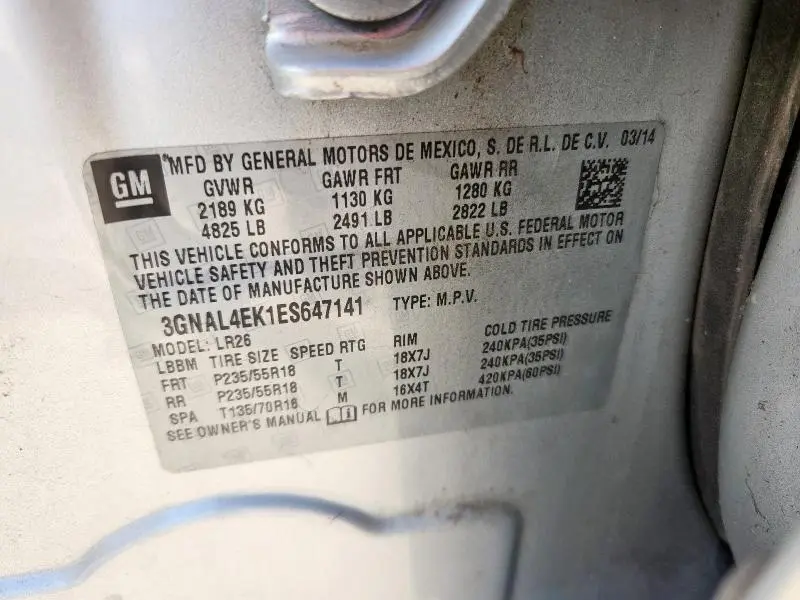 2014 CHEVROLET CAPTIVA LTZ  