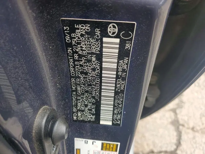 2013 TOYOTA PRIUS TWO  