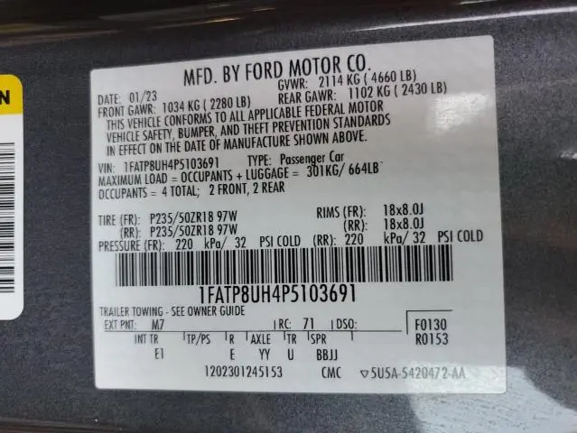 2023 FORD MUSTANG   