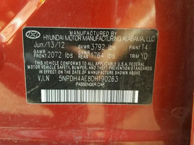 2013 HYUNDAI ELANTRA GLS