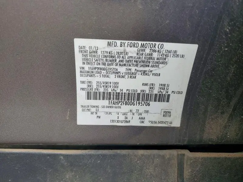 2013 FORD TAURUS LIMITED  