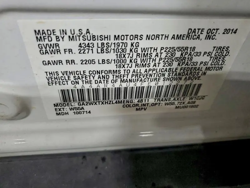 2015 MITSUBISHI OUTLANDER SPORT SE  