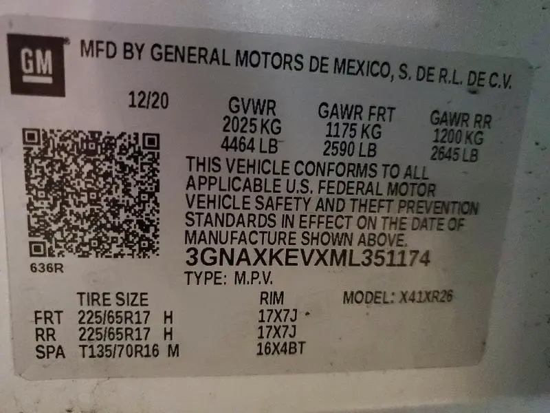 2021 CHEVROLET EQUINOX LT  