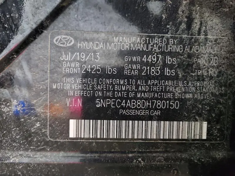 2013 HYUNDAI SONATA   