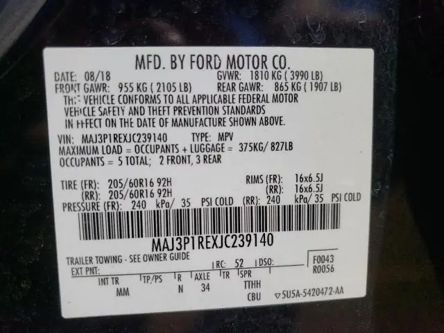 2018 FORD ECOSPORT S  