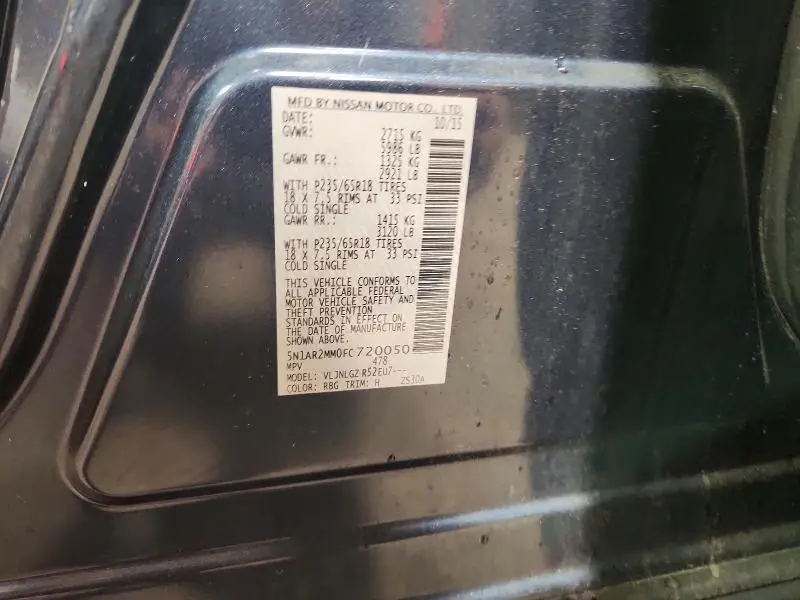 2015 NISSAN PATHFINDER SL  