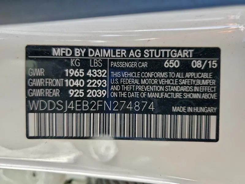 2015 MERCEDES-BENZ CLA 250  