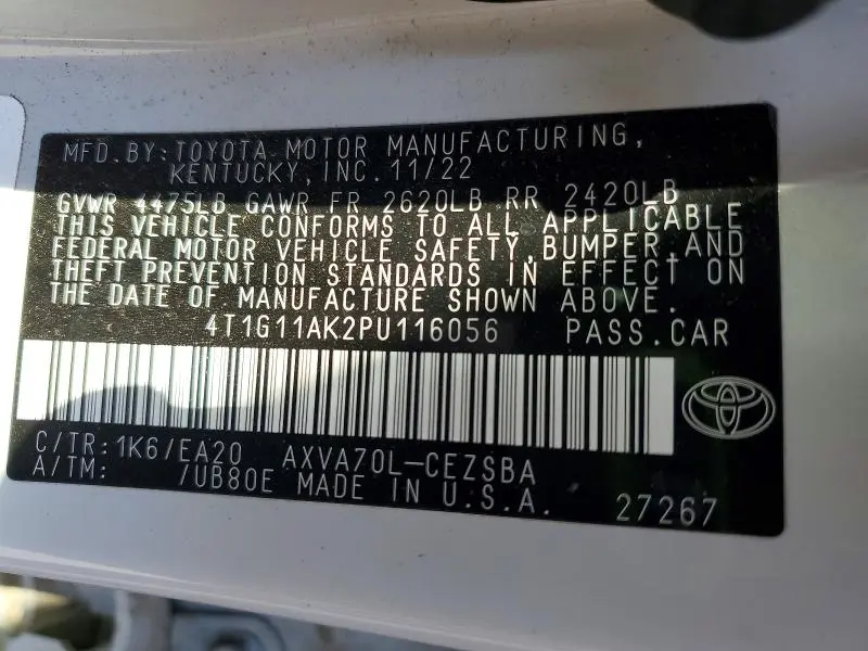 2023 TOYOTA CAMRY SE  