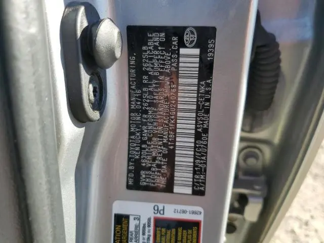 2016 TOYOTA CAMRY LE  