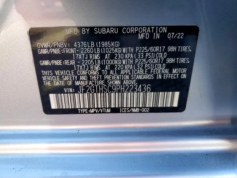 2023 SUBARU CROSSTREK SPORT  