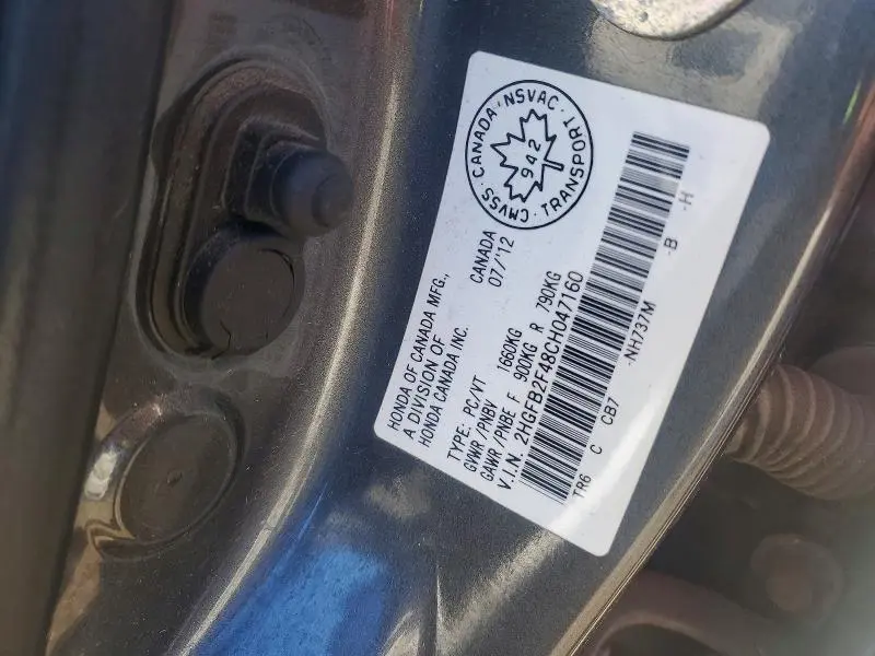 2012 HONDA CIVIC LX  